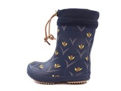 Bisgaard winter rubber boot tulip flowers with wool lining